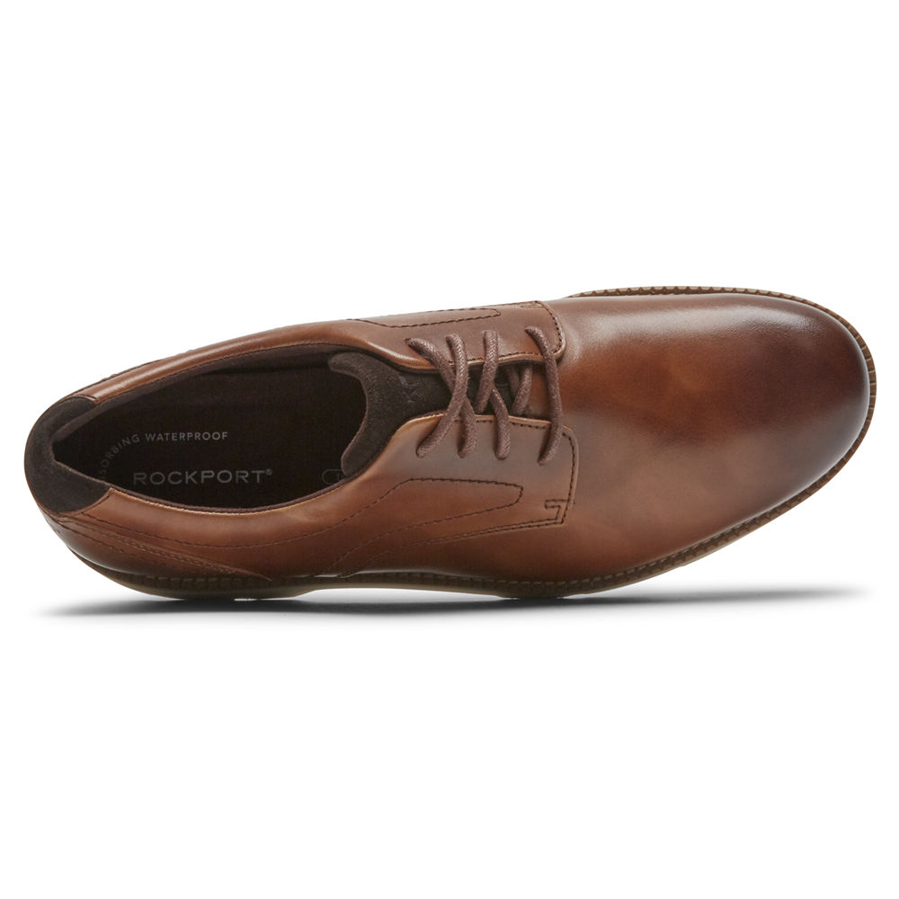 Oxfords Rockport Hombre Mexico - Bradlee Plain Toe Marrom - INHLK8769